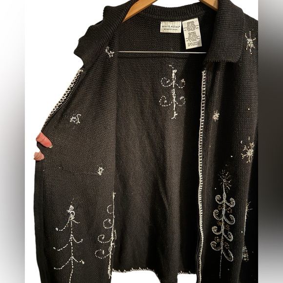 White Stag Women’s Plus Size Holiday Sweater Vest Zip Up Sz 18W/20W beaded - Picture 11 of 12